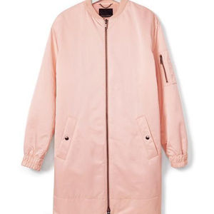 Banana Republic Blush Pink Satin Flight Jacket S - image 1